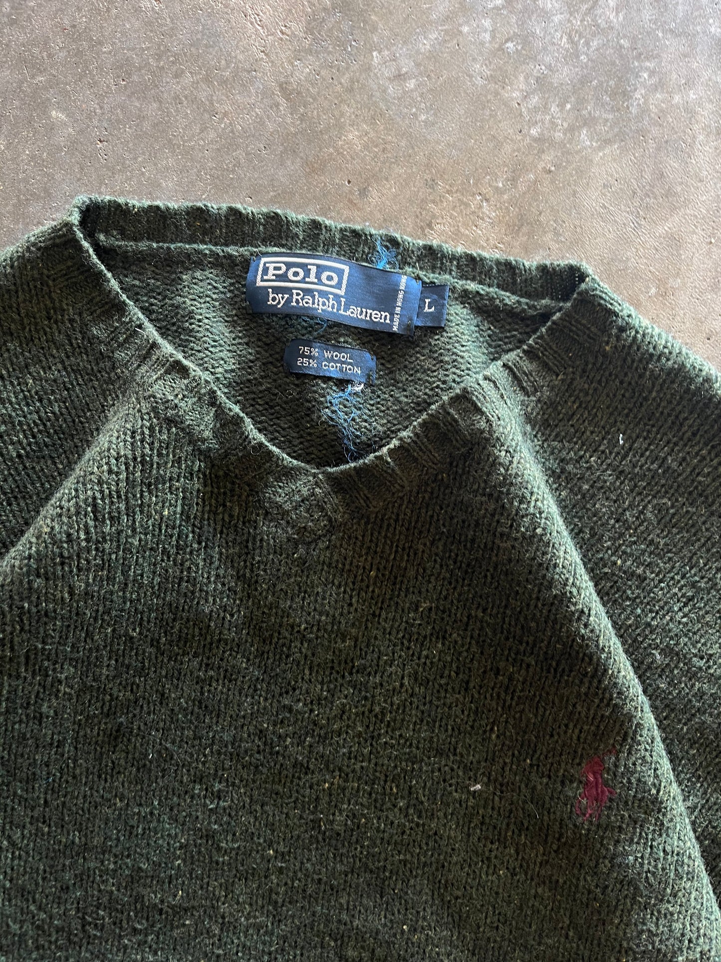 (L) Vintage Polo Wool Sweater