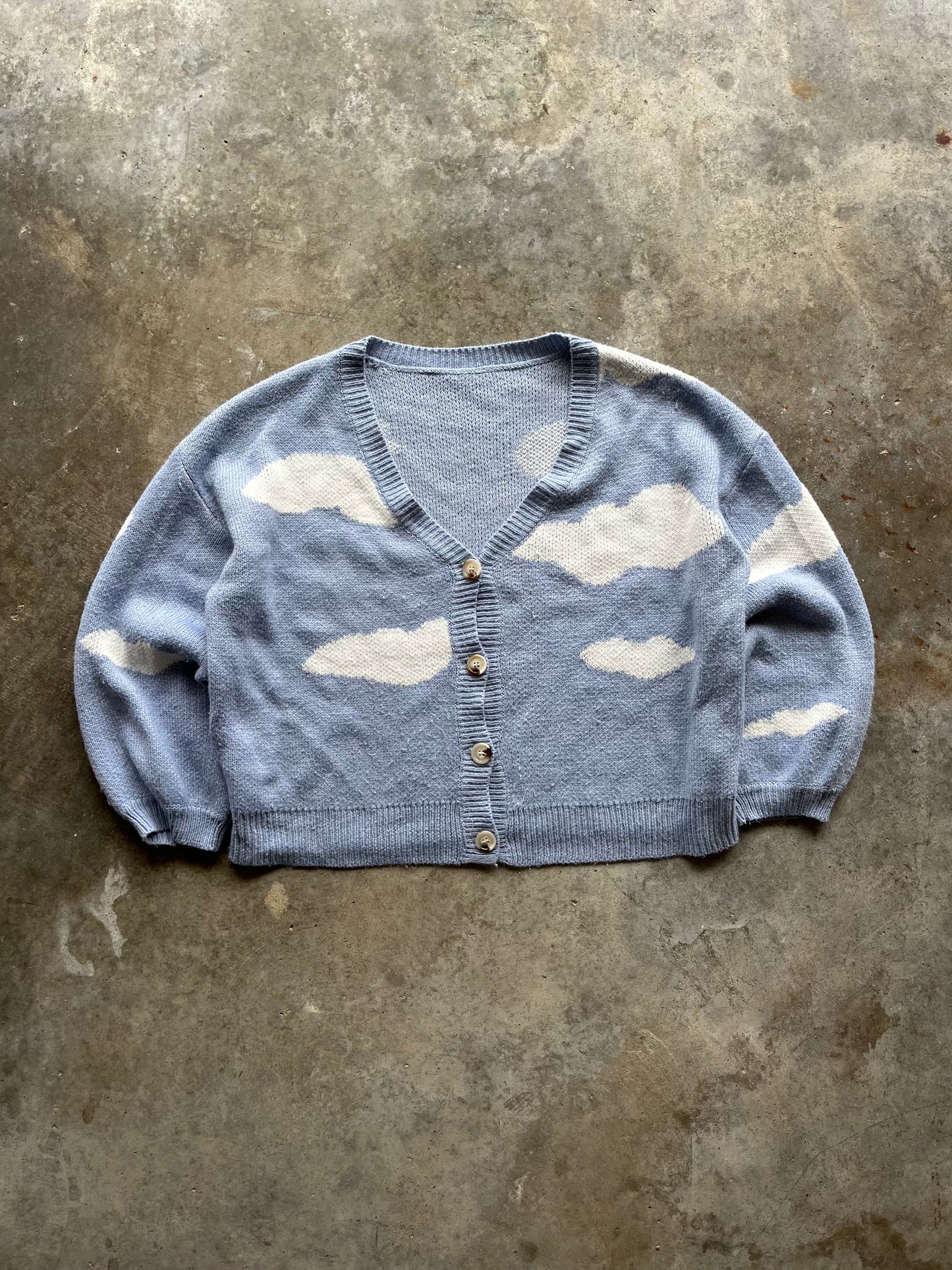 (M) Vintage Knit Sky Cardigan