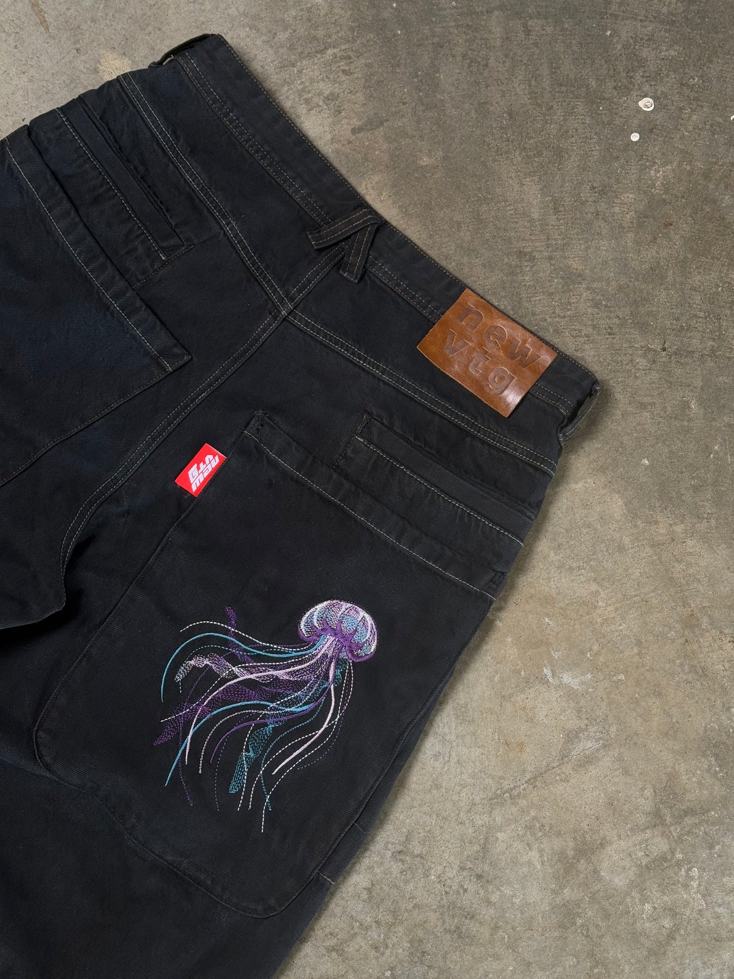 001 Jellyfish Wide-Leg Darkwash Denim Jeans