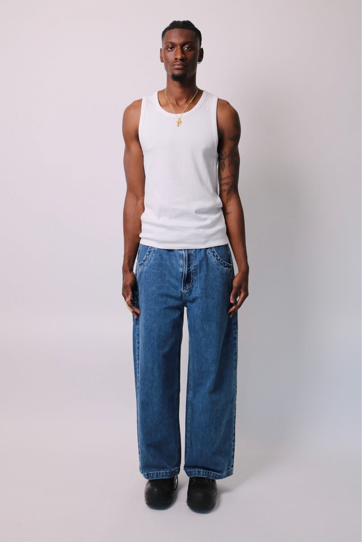 001 Wide-Leg Denim Flames