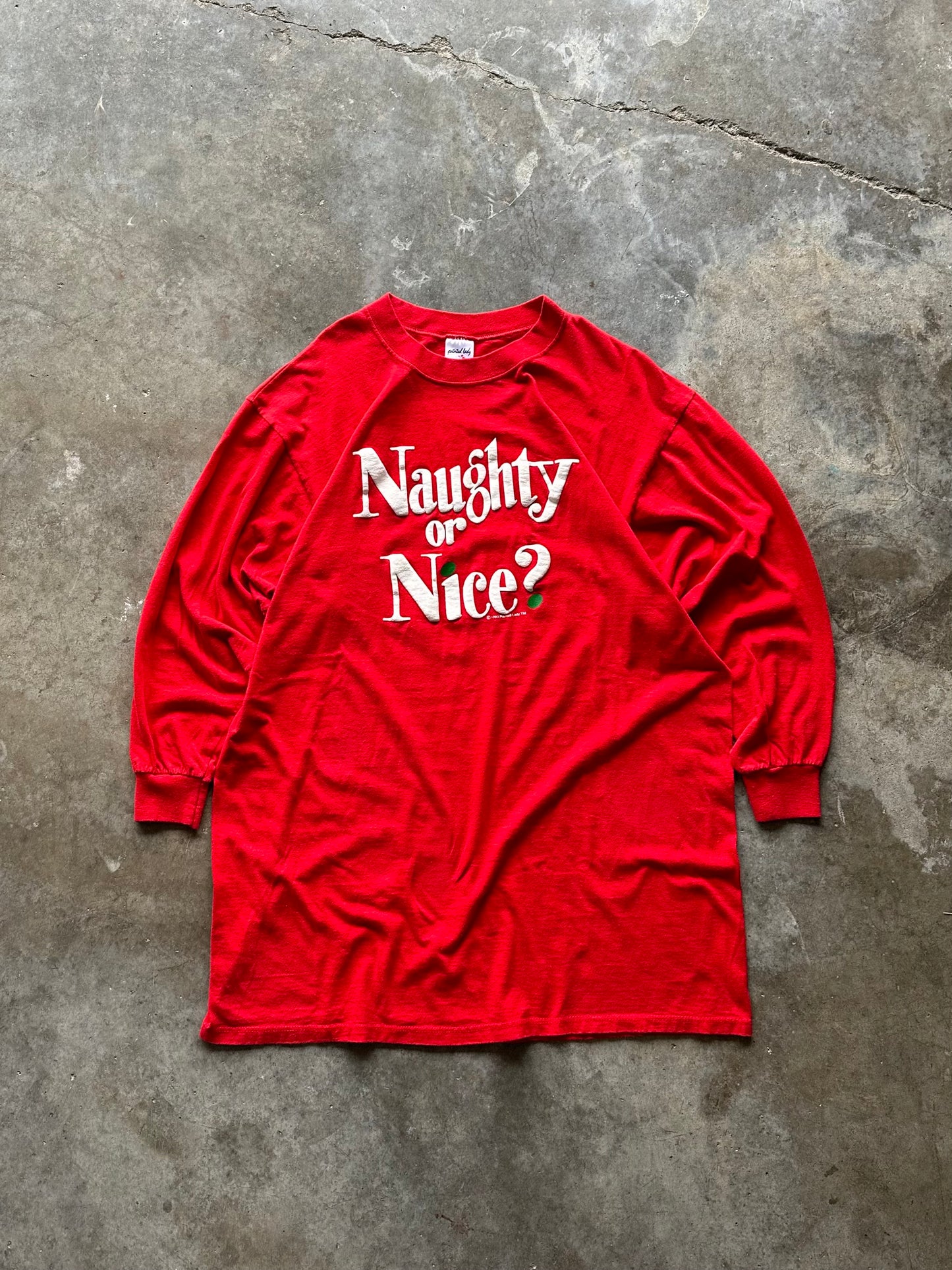 (OS) Vintage 'Naughty or Nice' Christmas Tee