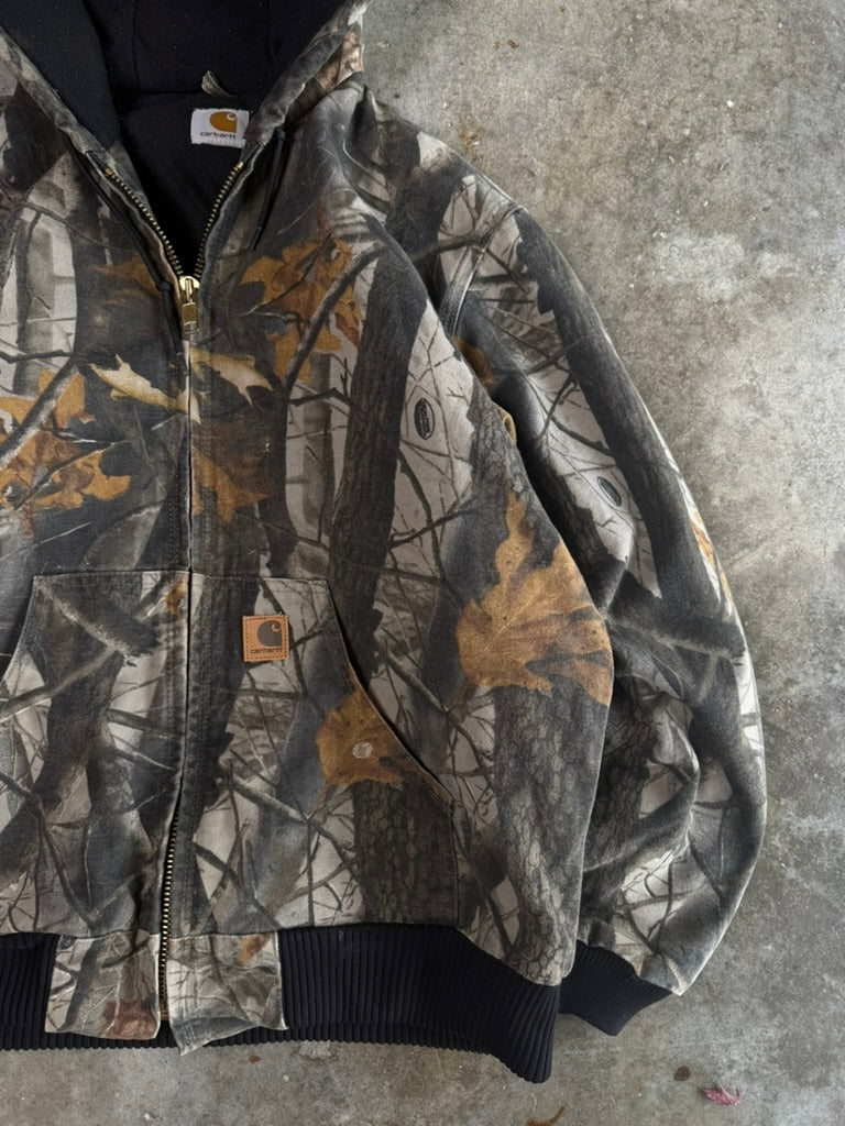 (XL) Vintage Carhartt Camo Hooded Jacket