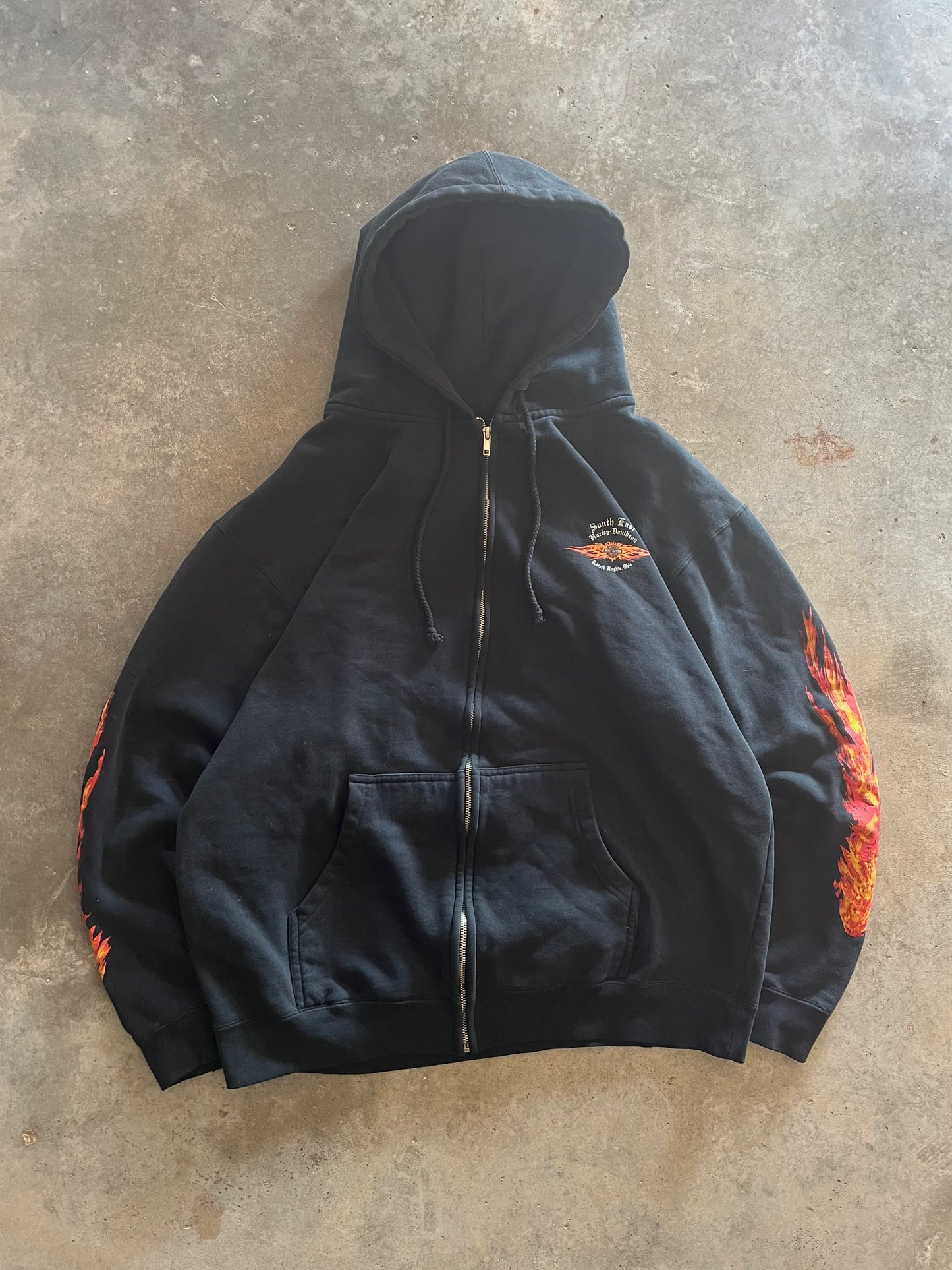 (XL) 00s Harley Davidson Flame Jacket