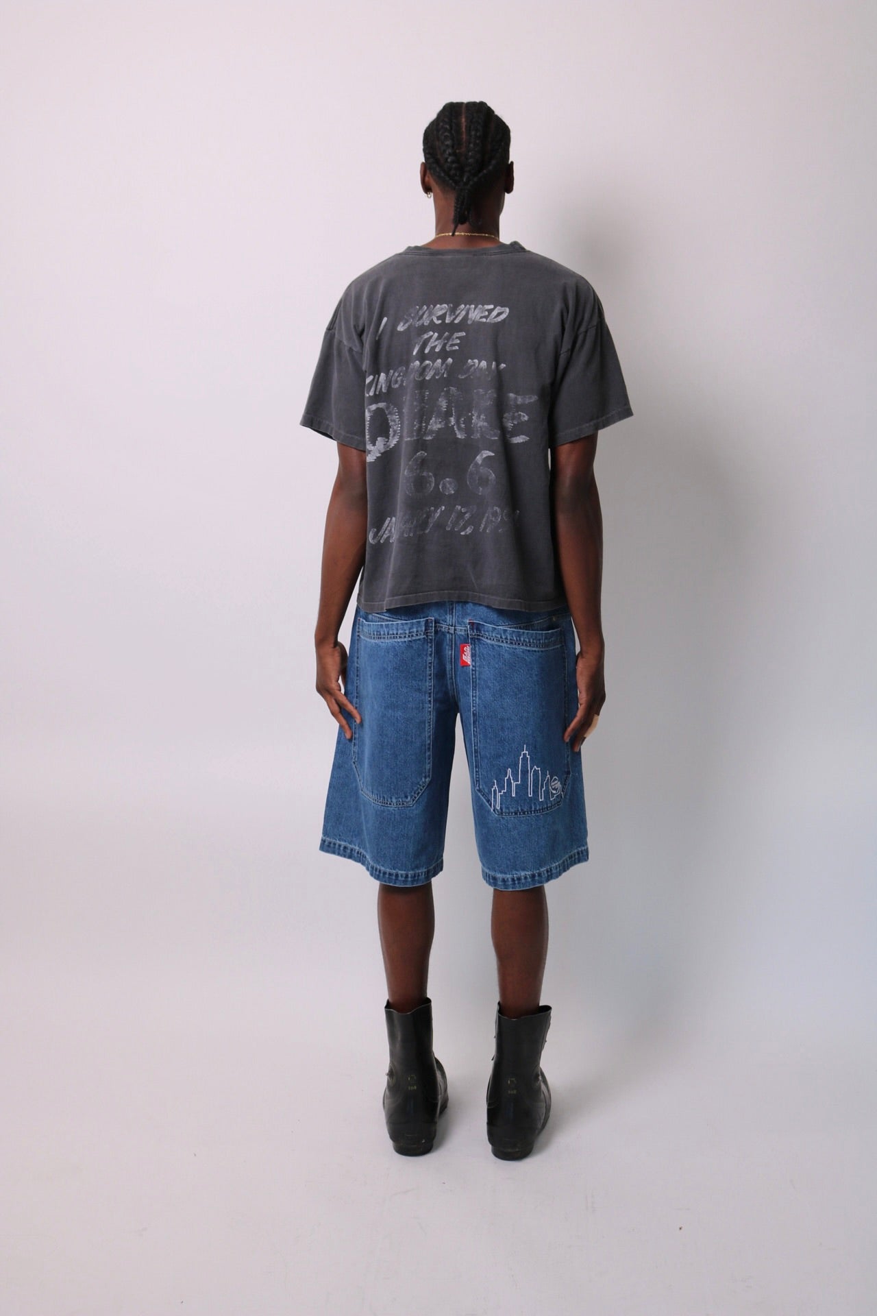 001 Wide-Leg Shorts Denim Skyliners