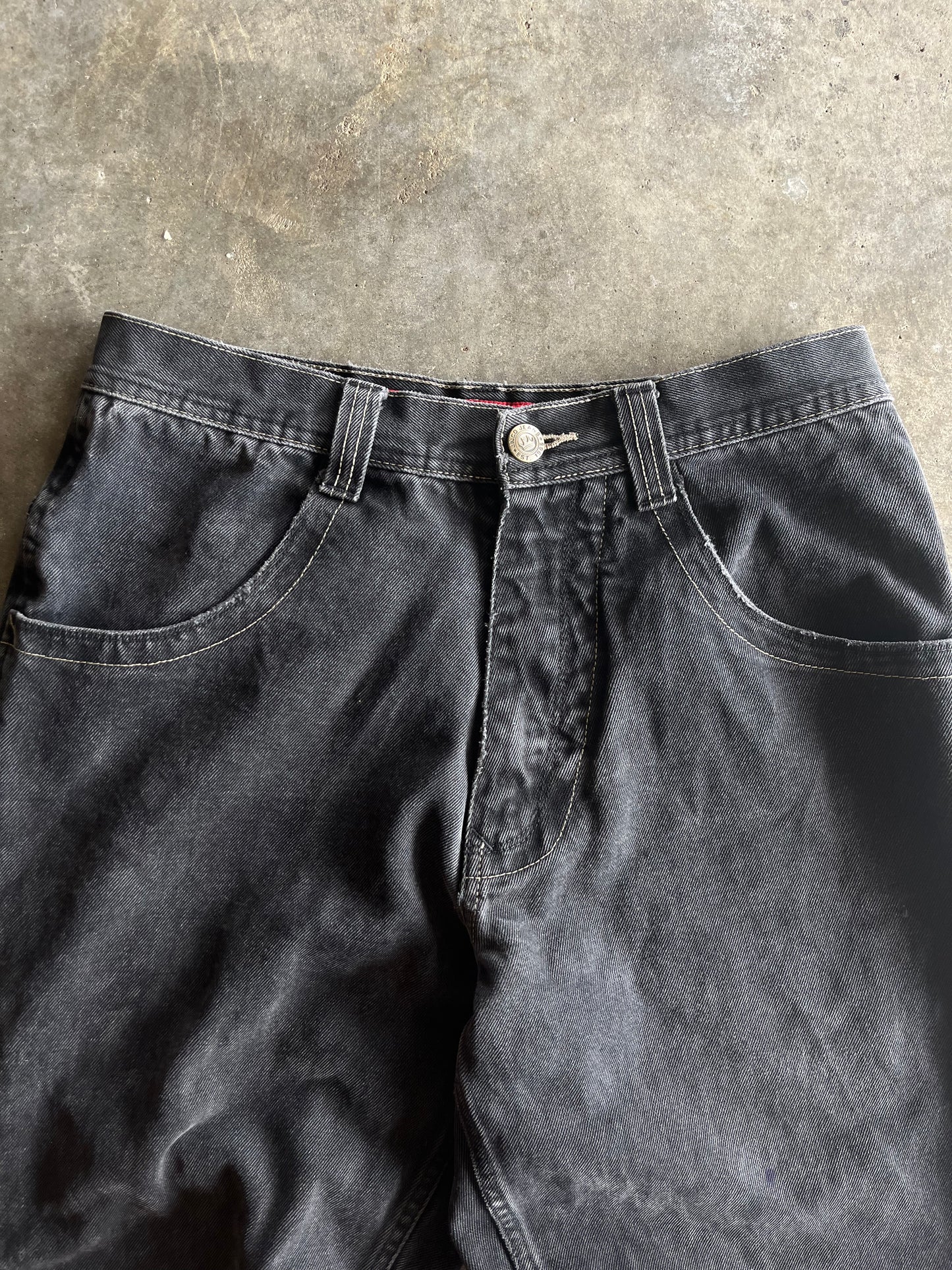 (31 x 30) Vintage JNCO Skull Dark Denim Jeans