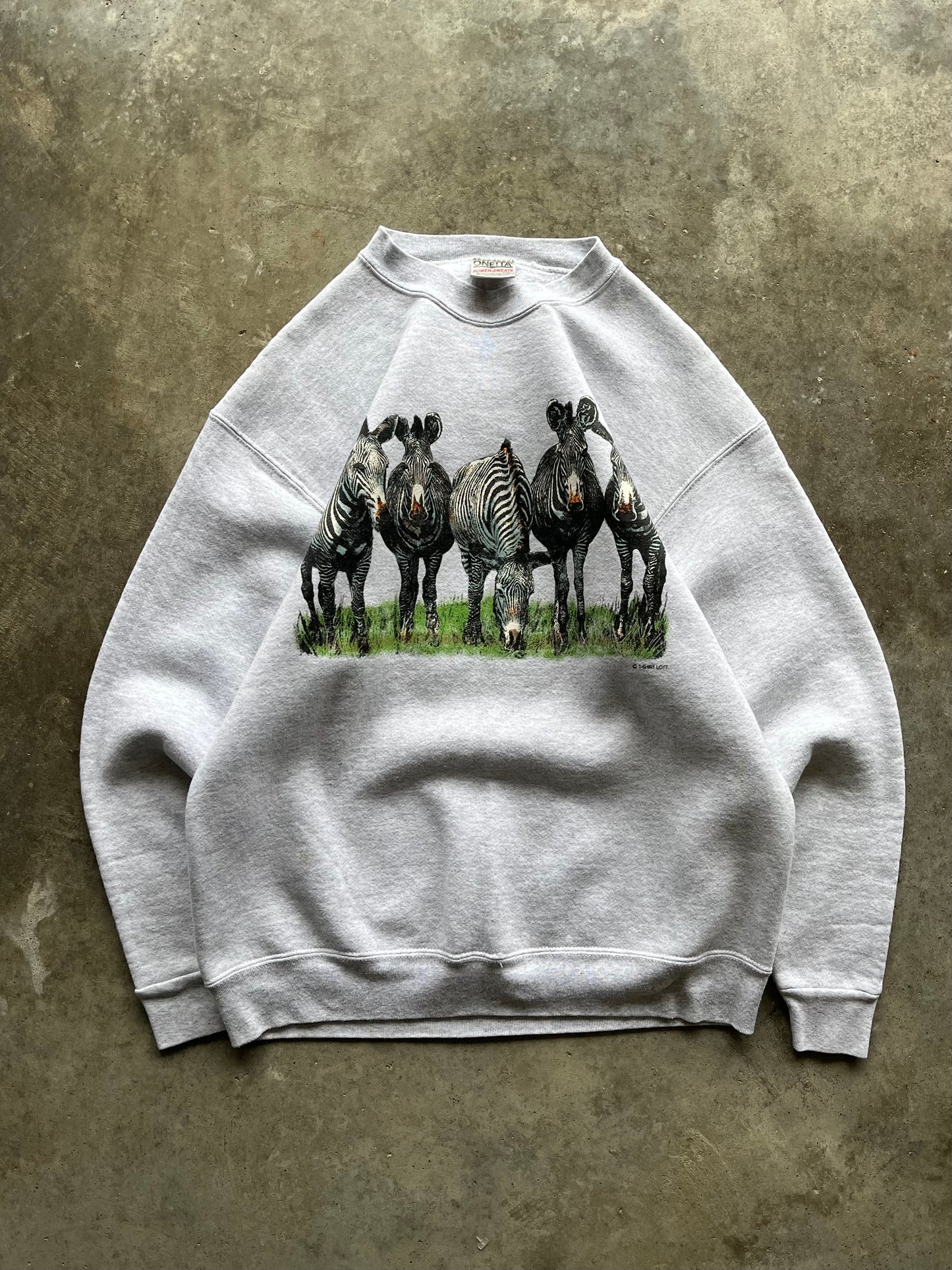 (L) Vintage Zebras Wrap-Around Sweatshirt