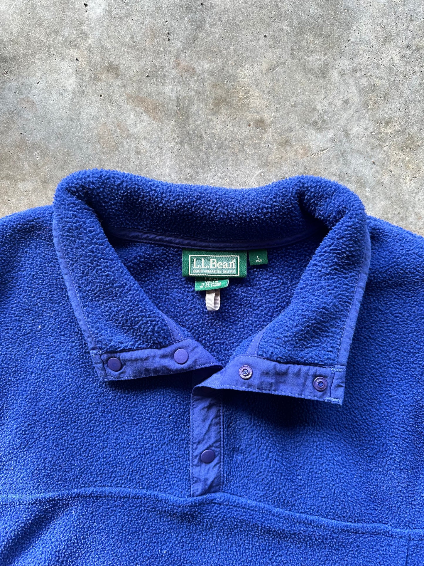 (L) L.L. Bean Fleece Quarter Button-Up