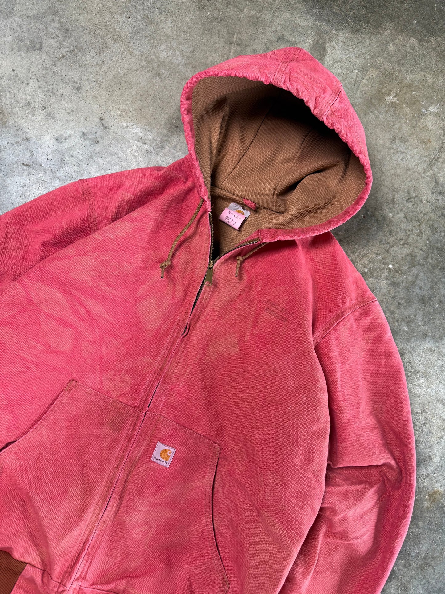 (XL) Vintage Pink Carhartt Hooded Jacket