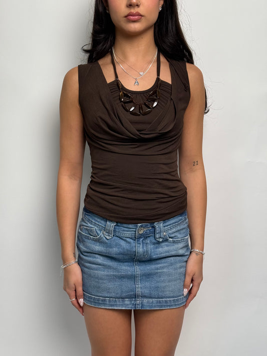 (S) 00s Cowl-Neck Top