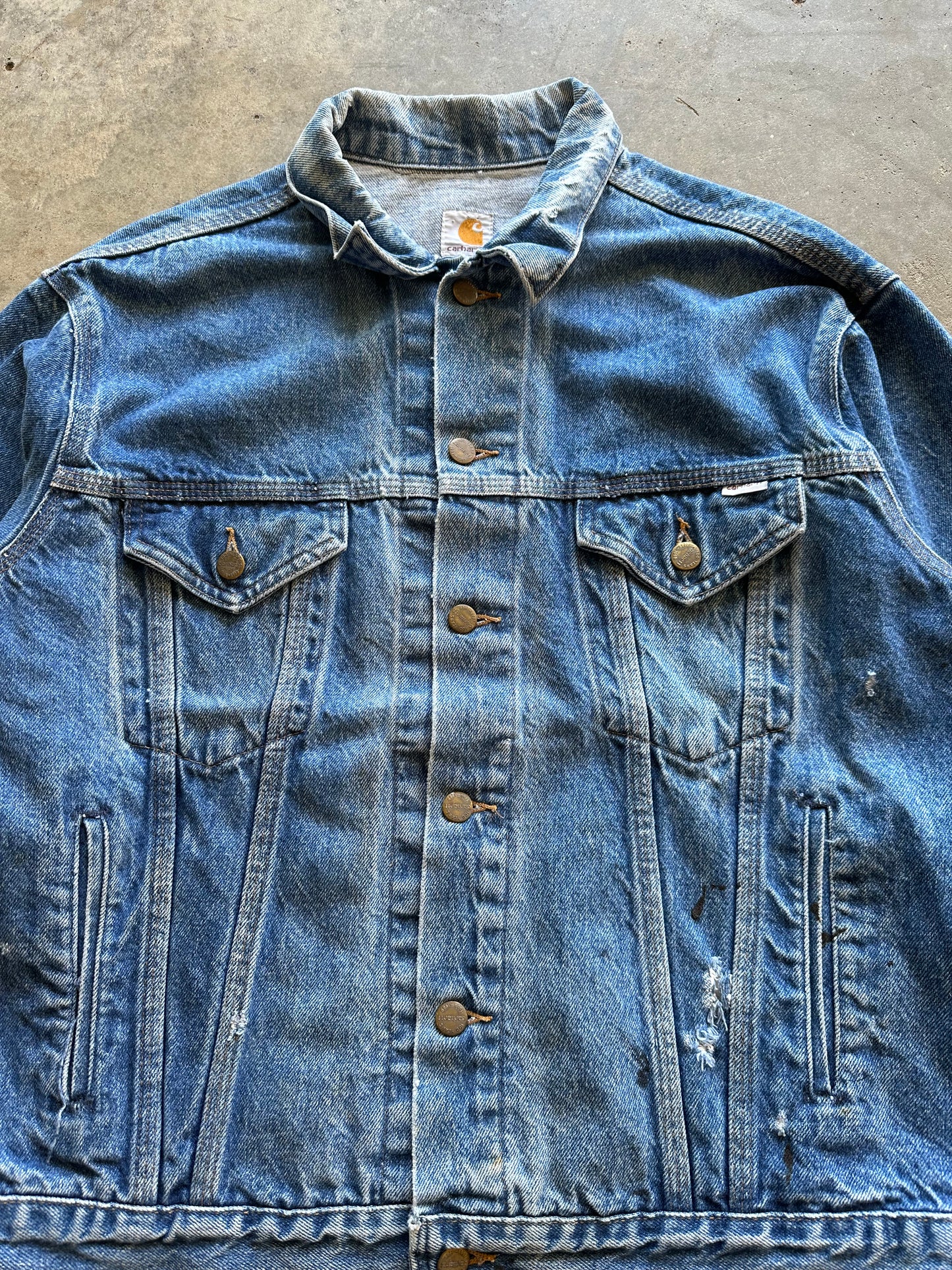 (L) Vintage Carhartt Denim Button-Up Jacket