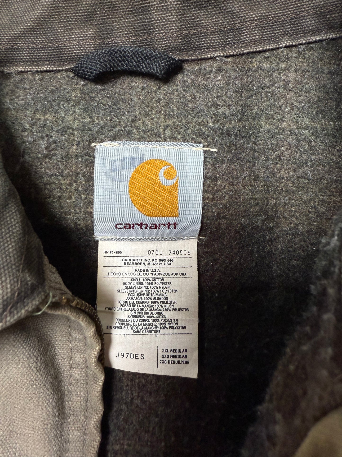 (XXL) Vintage Carhartt Blanked-Lined Detroit Jacket