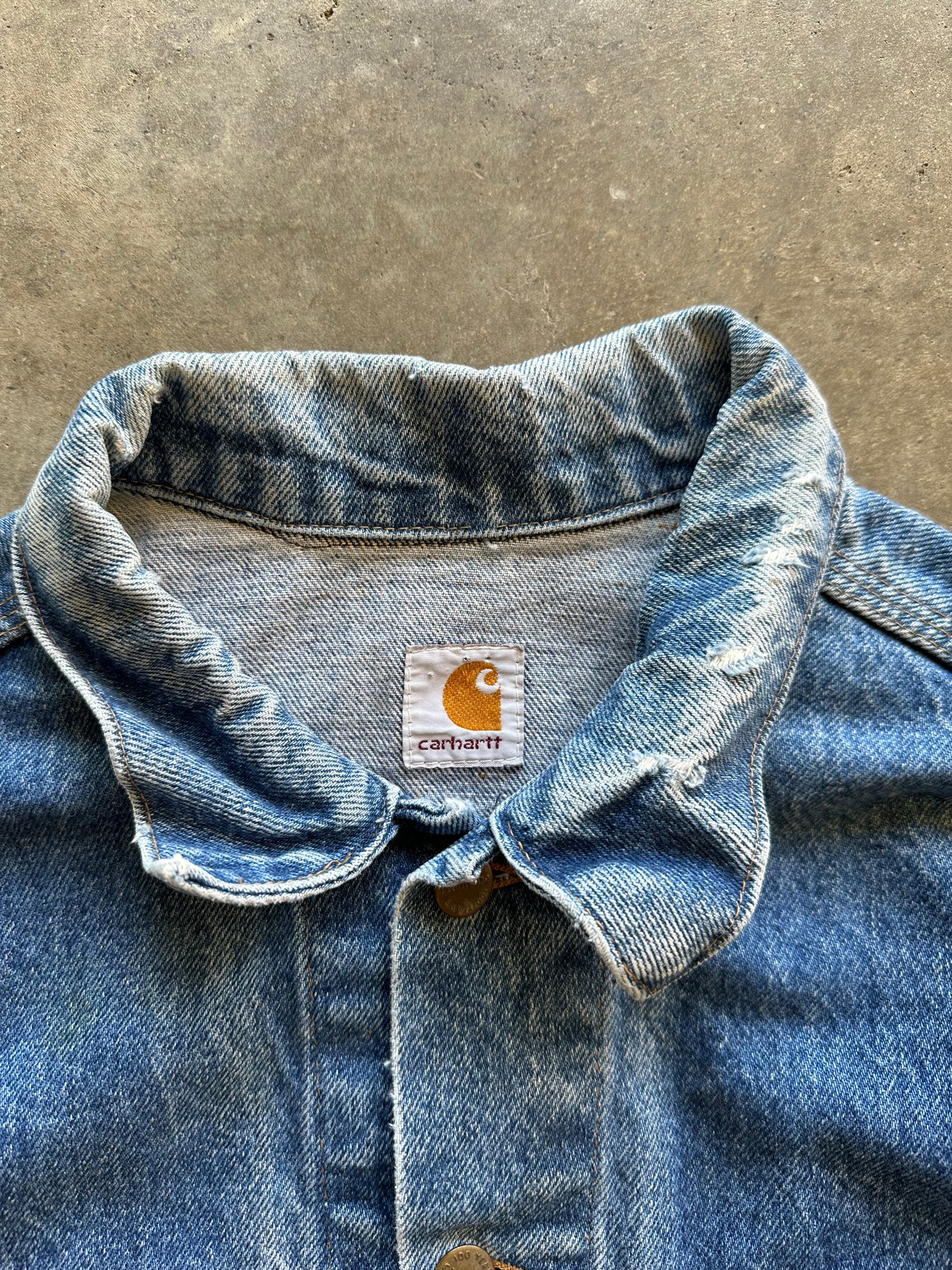 (L) Vintage Carhartt Denim Button-Up Jacket