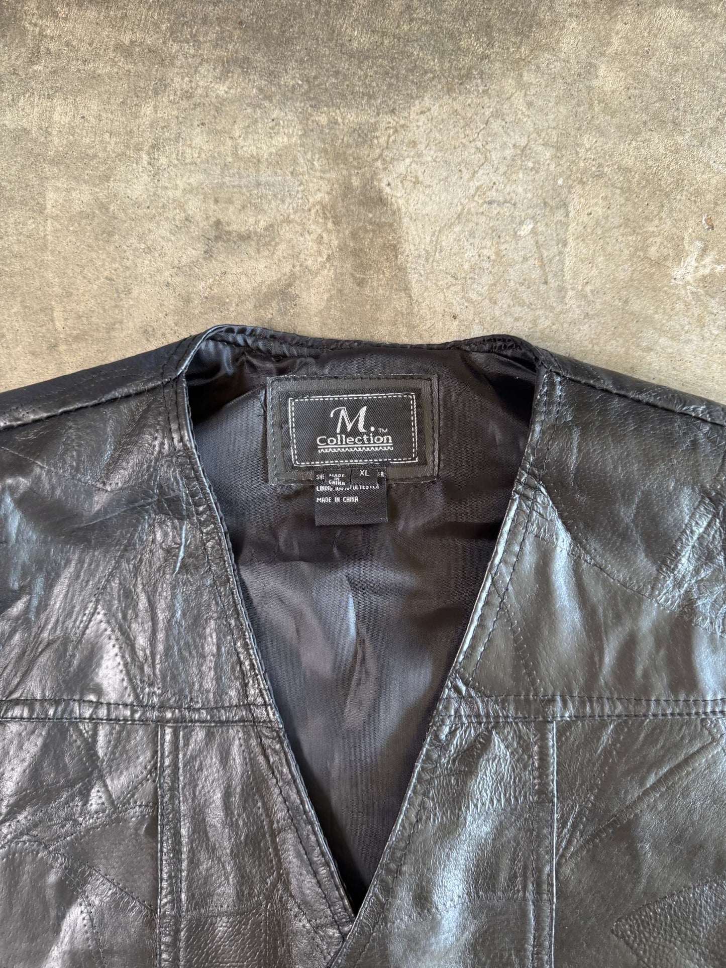 (XL) Vintage Leather Vest