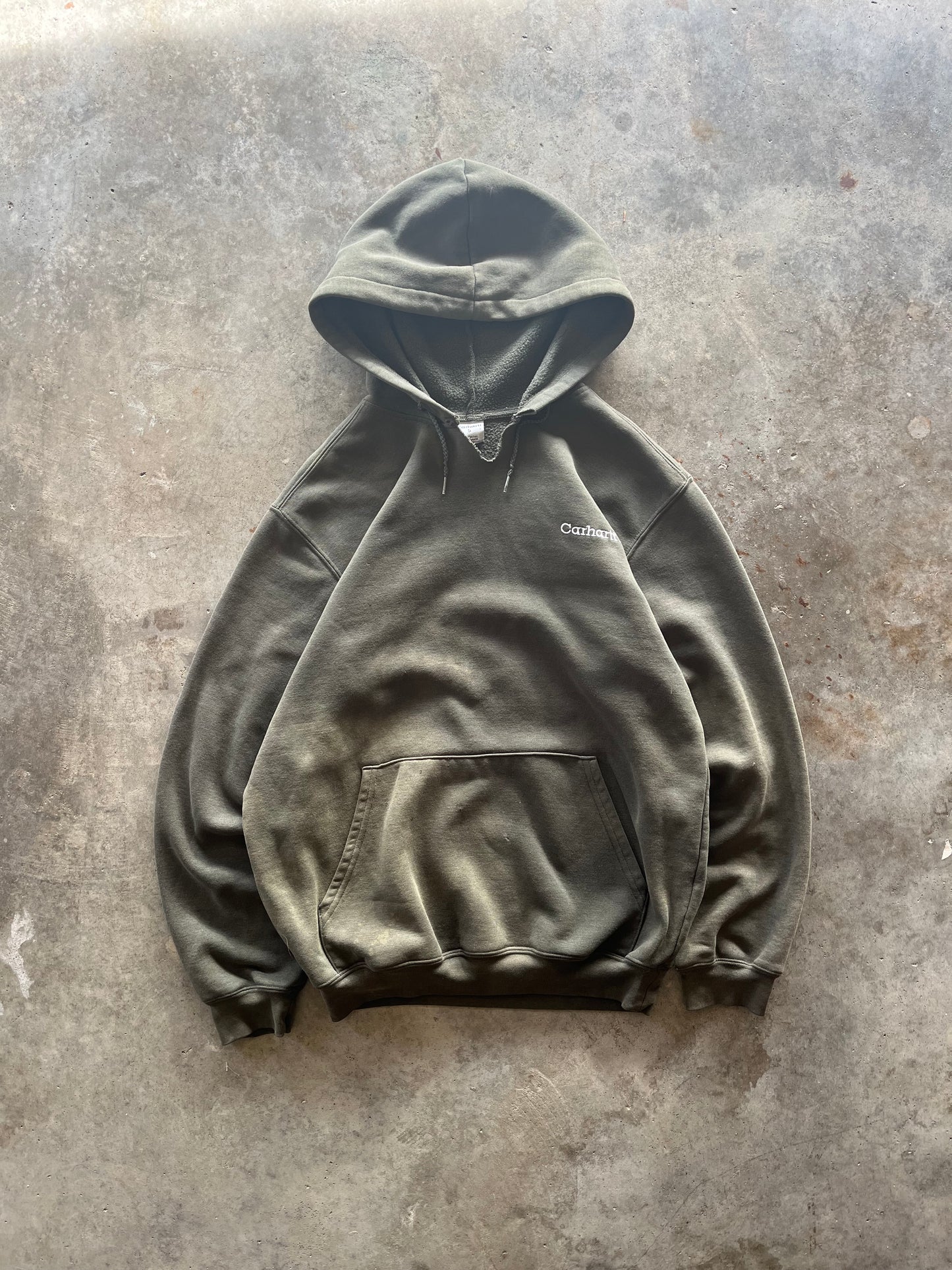 (S) 00s Faded Olive Green Carhartt Hoodie