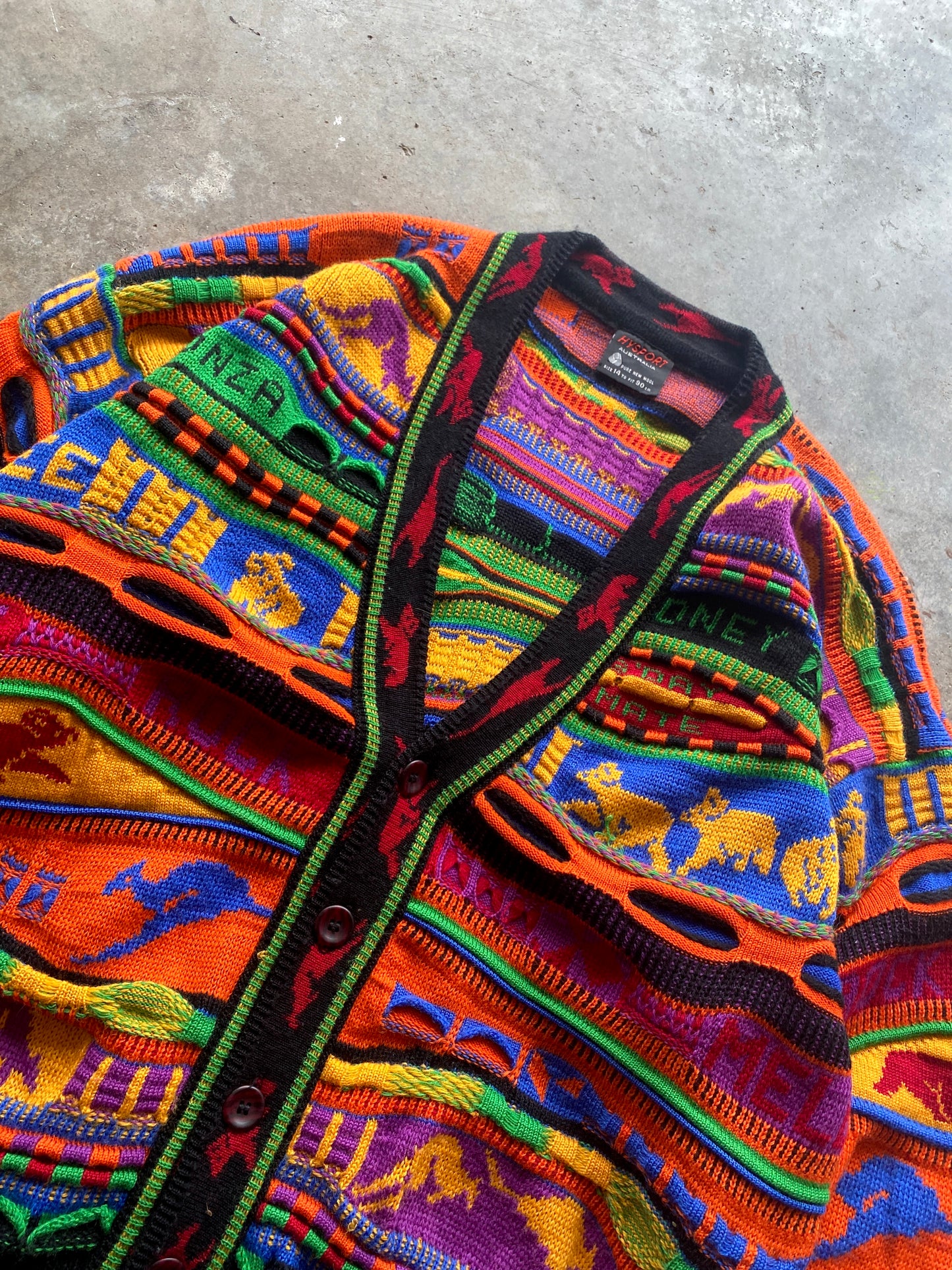 (L) Vintage Coogi-Like Cardigan