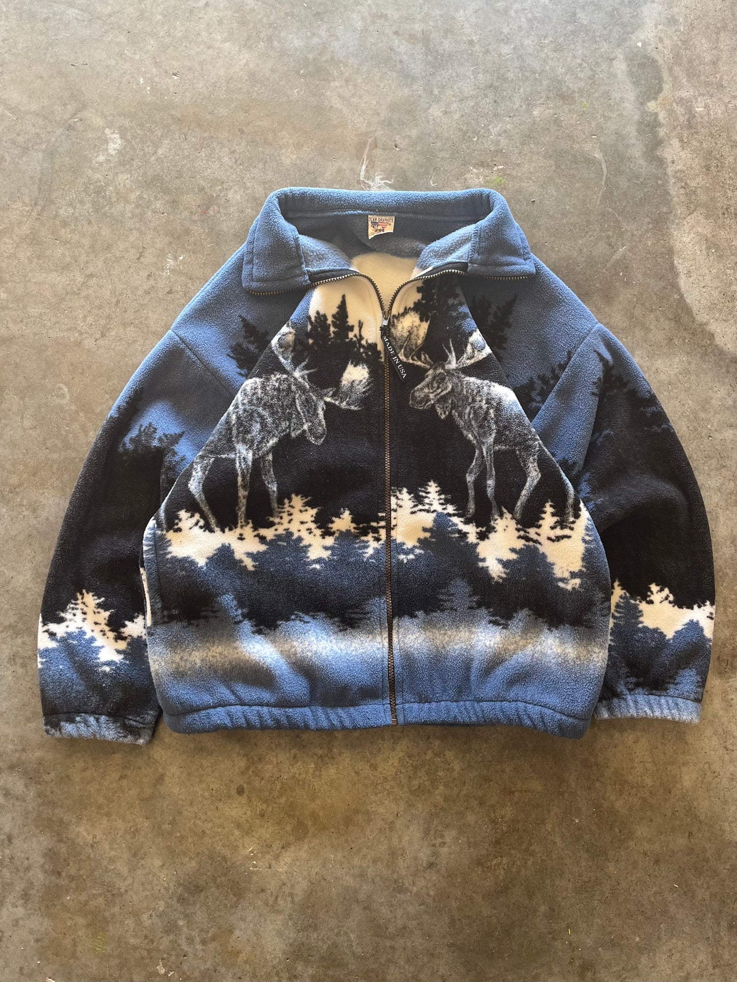 (M) Vintage Moose Fleece Zip-Up