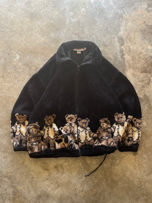 (XXL) Vintage Teddy-Bears Fleece Zip-Up