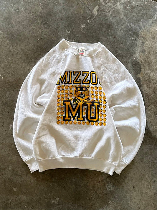 (M) White Mizzou Sweatshirt