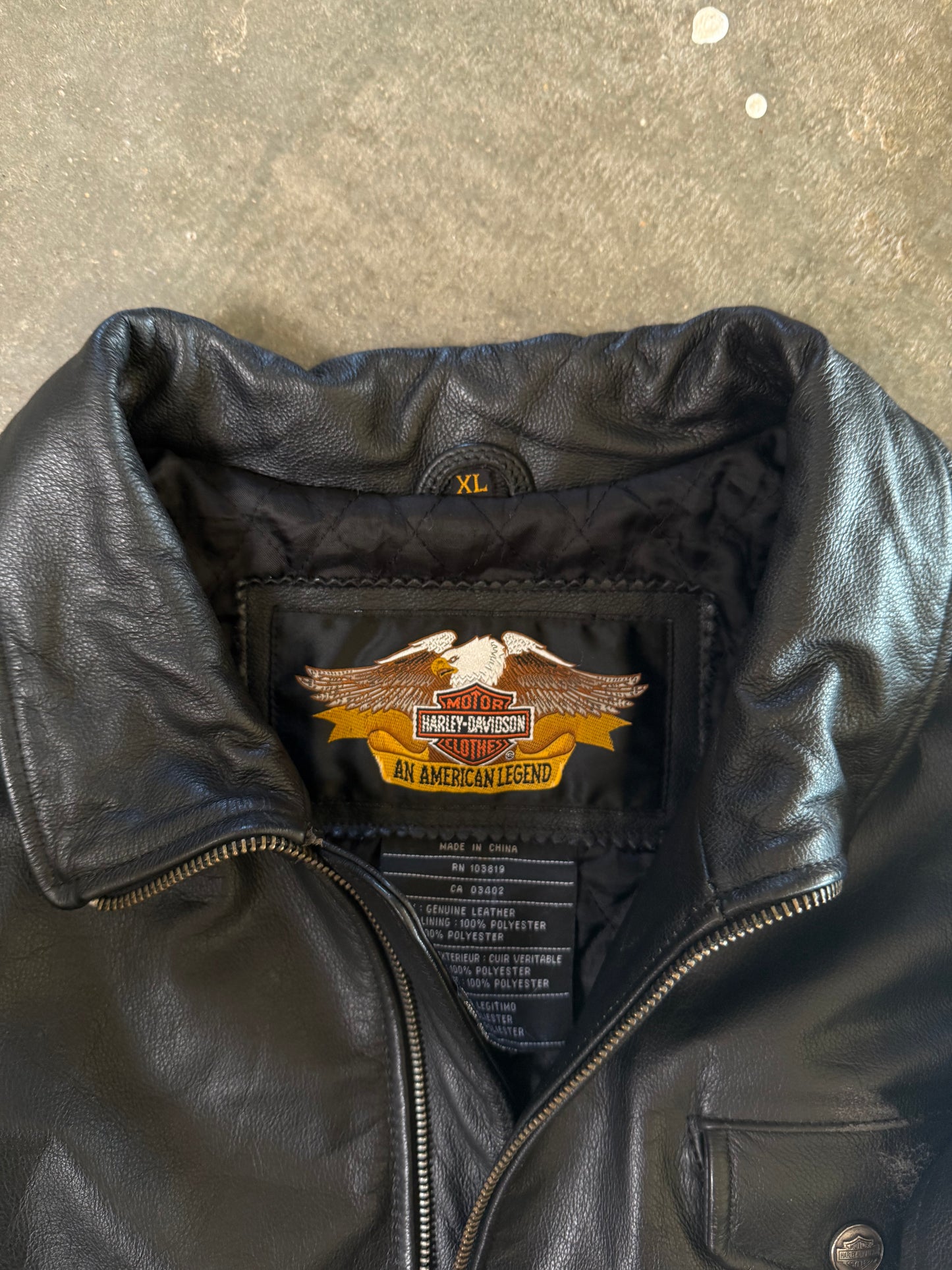 (XL) Vintage Harley Leather Jacket