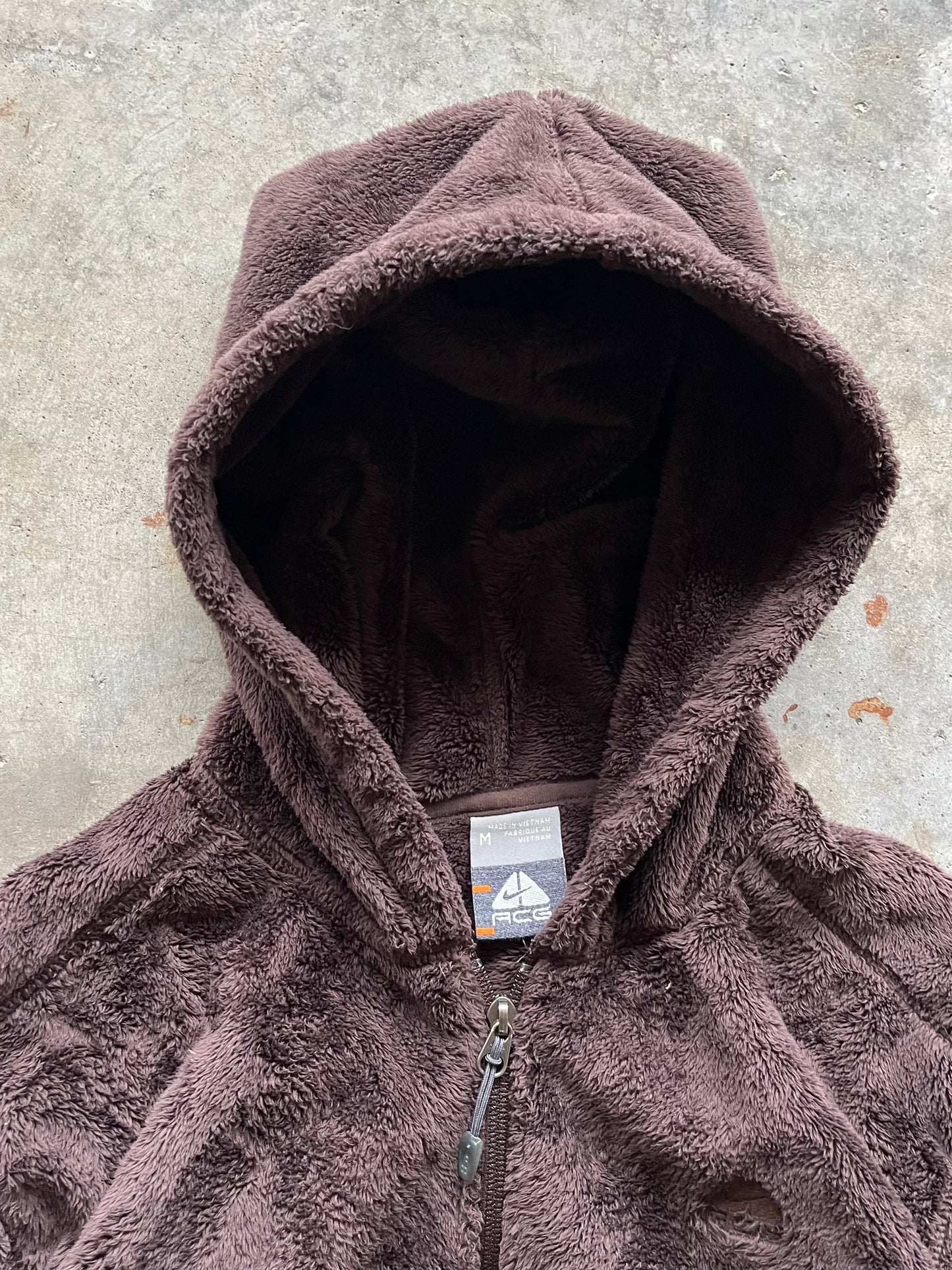 (M) 00s Nike ACG Fleece Hooded Jacket Brown