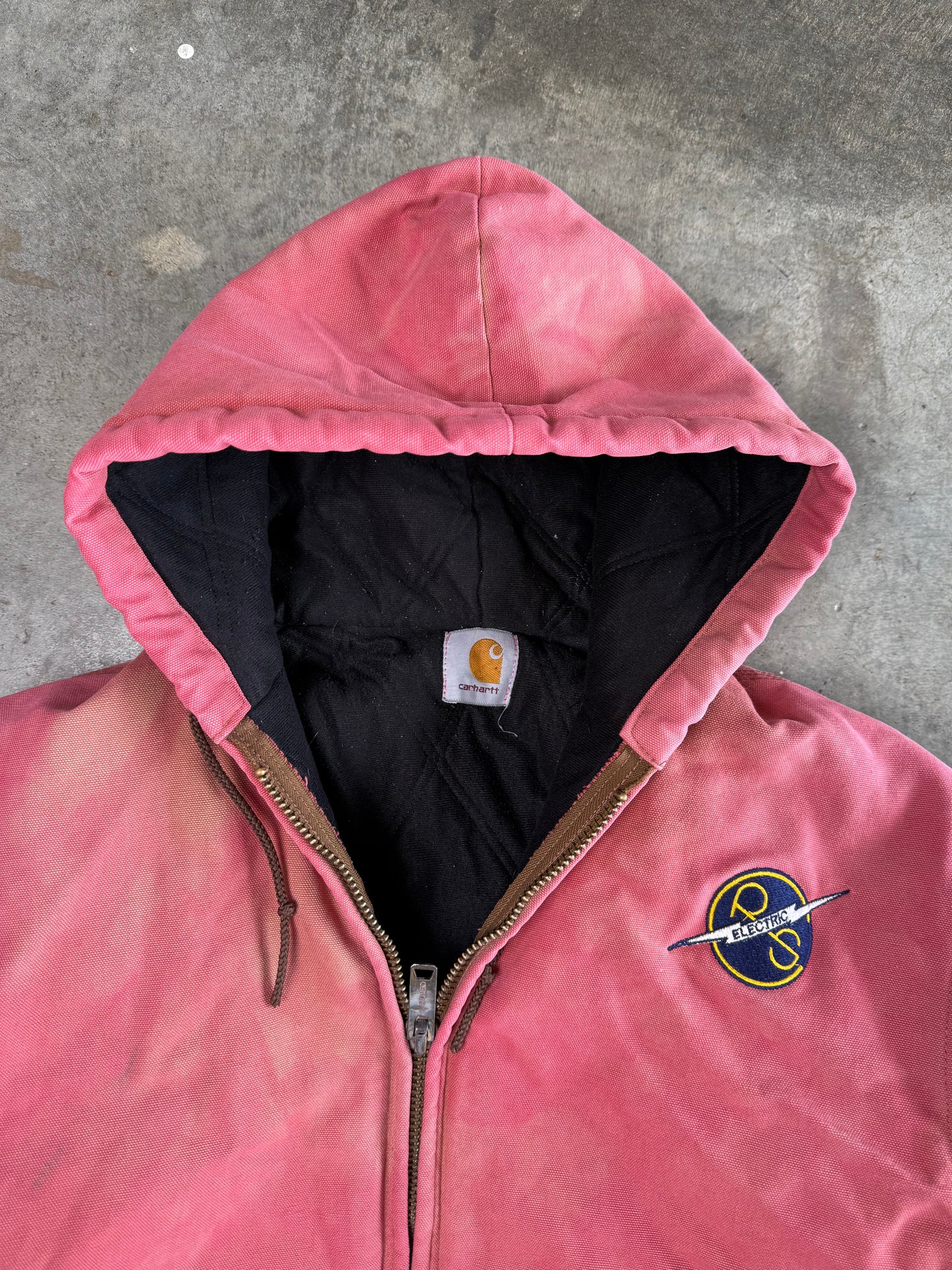 (XL) Vintage Pink Carhartt Hooded Jacket