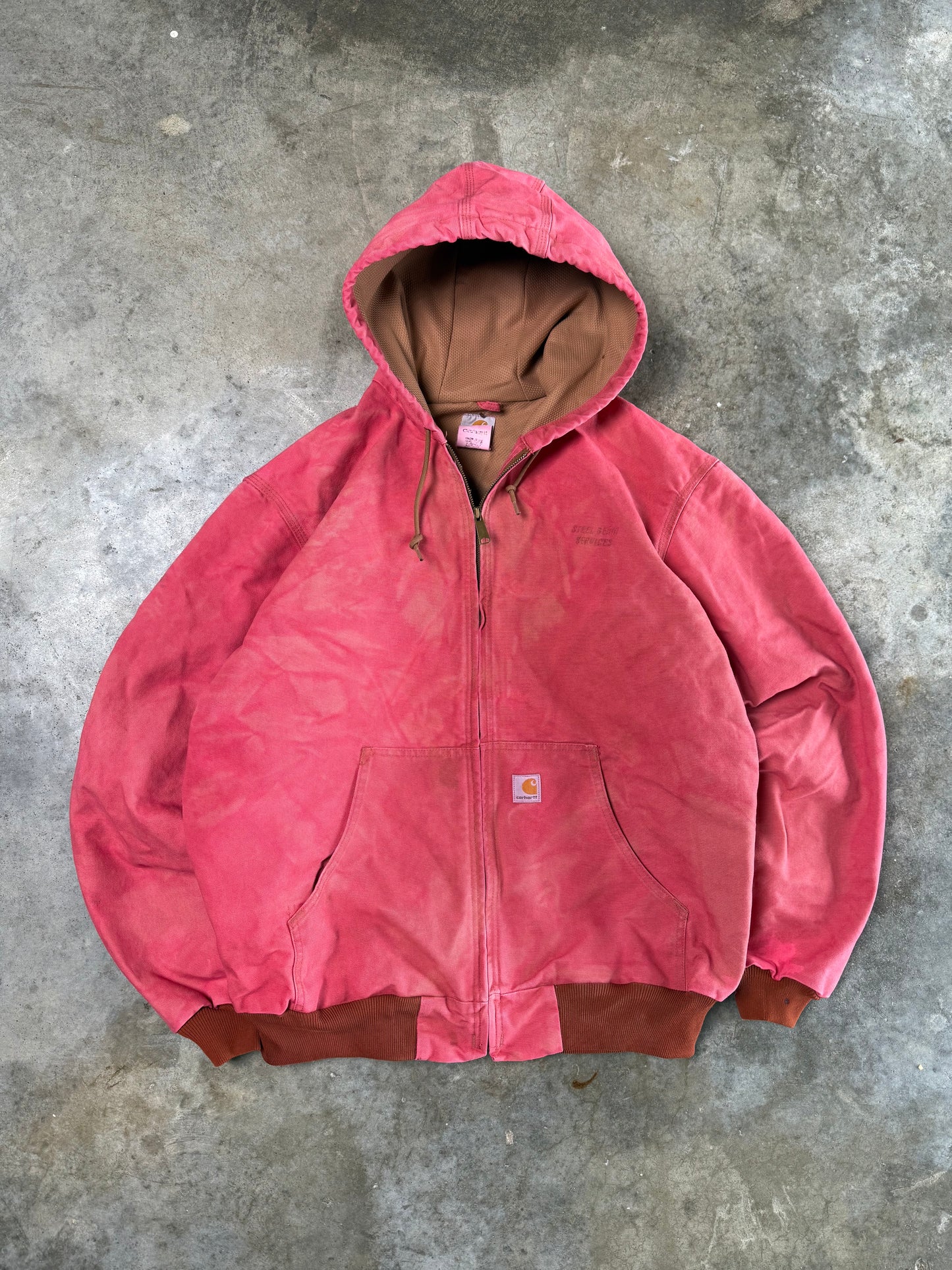 (XL) Vintage Pink Carhartt Hooded Jacket