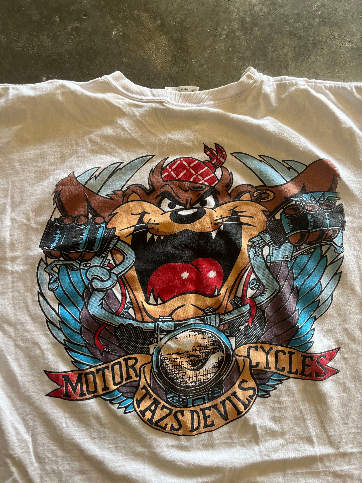 (L) Vintage Taz Motorcycles Tee