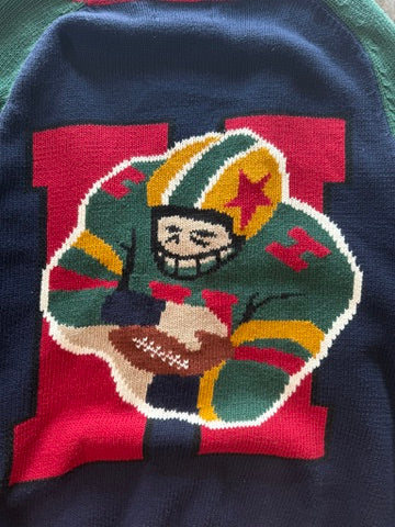 (L) Vintage Football Knit Cardigan