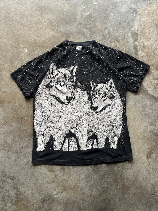 (L) Vintage Wolf Night AOP Tee