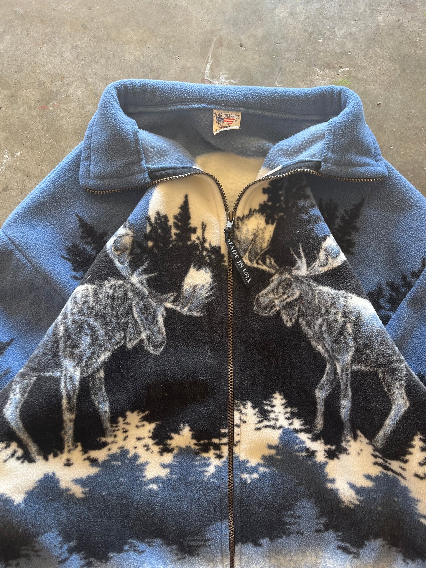 (M) Vintage Moose Fleece Zip-Up