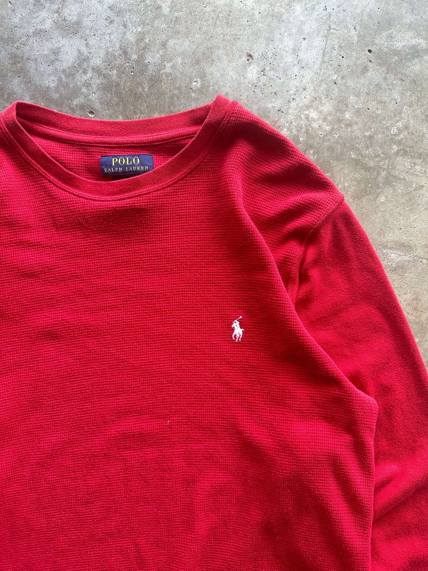 (L) Red Polo Longsleeve