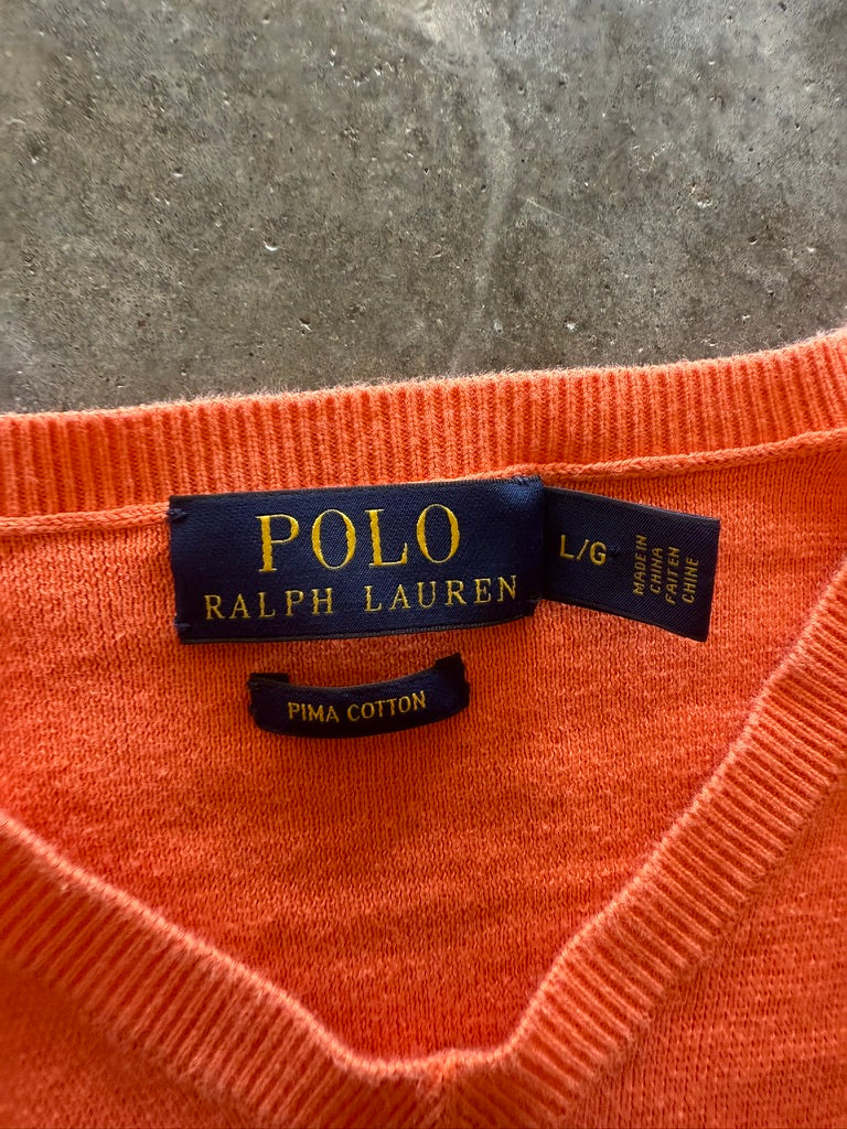 (L) 00s Polo V-Neck Sweater