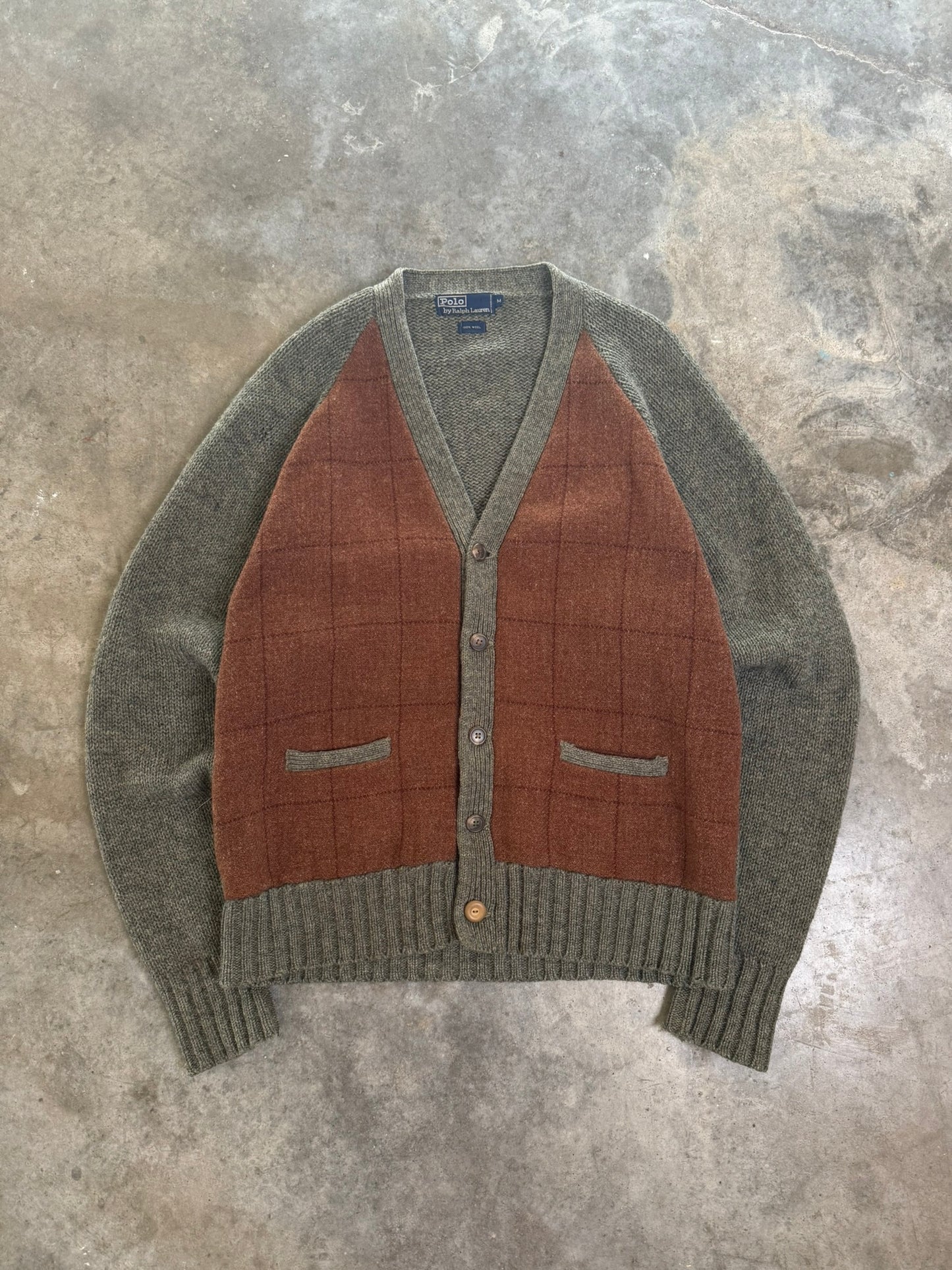 (M) Vintage Polo Wool Cardigan