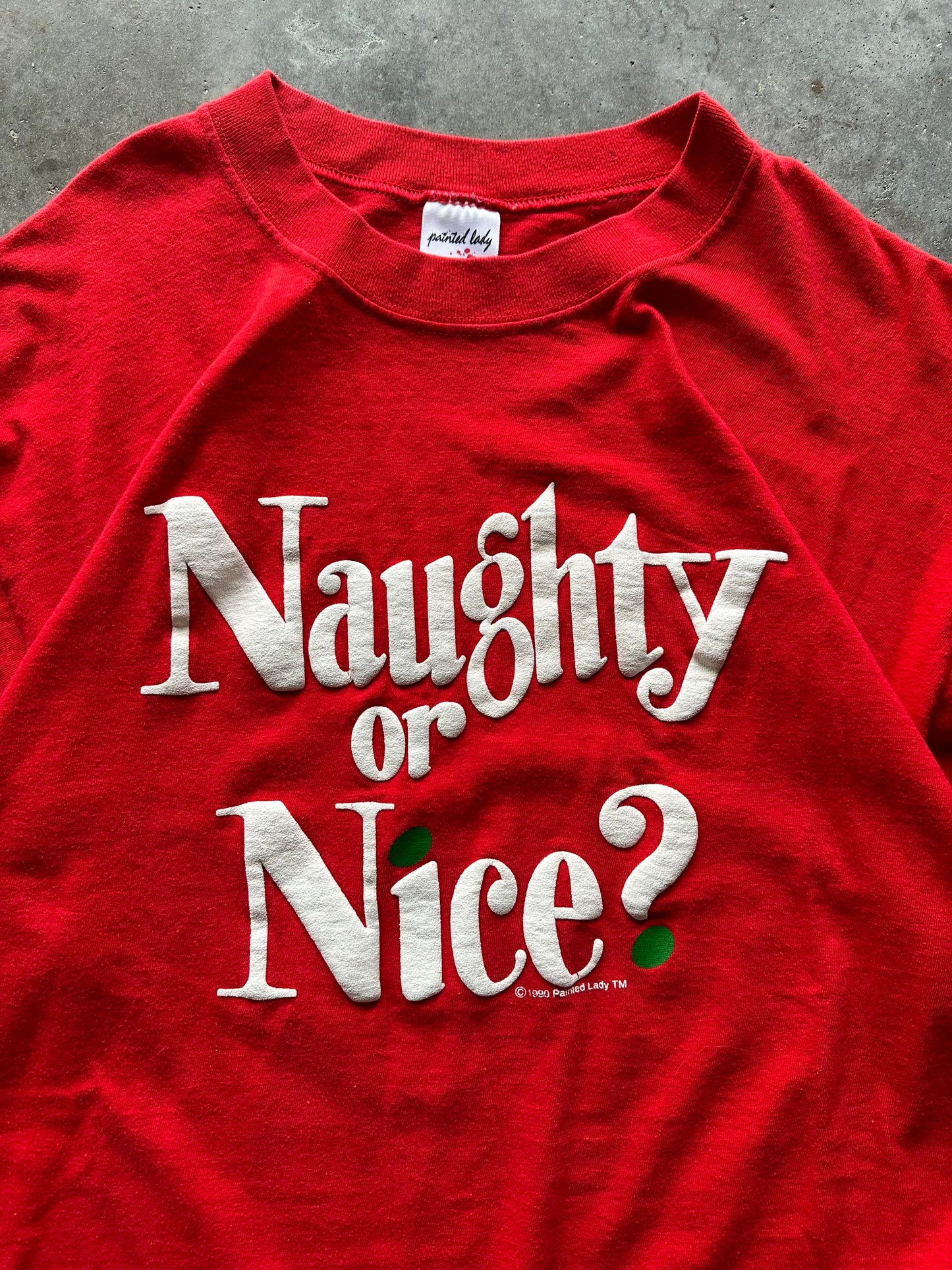 (OS) Vintage 'Naughty or Nice' Christmas Tee