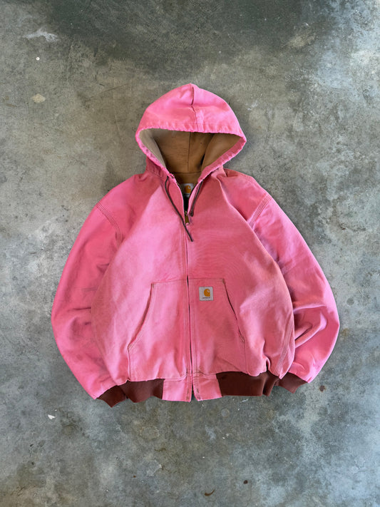 (L) Vintage Pink Carhartt Hooded Jacket