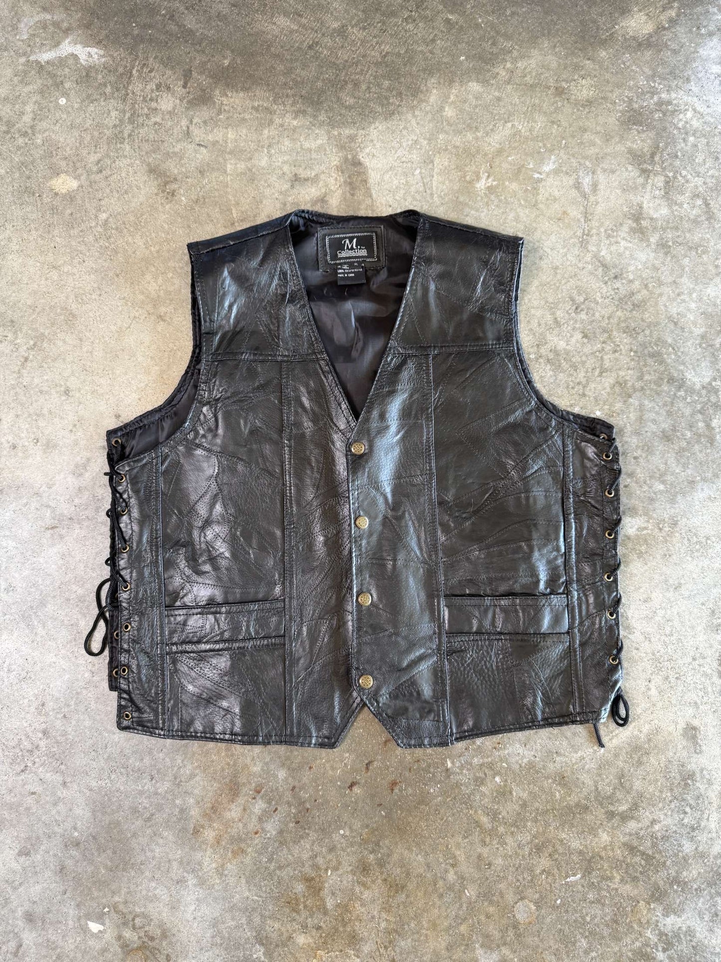 (XL) Vintage Leather Vest