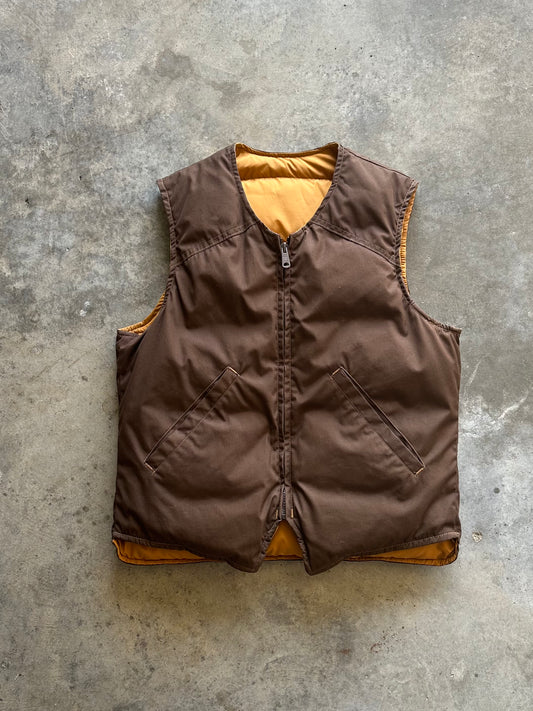 (S) Vintage Reversible Puffer Vest