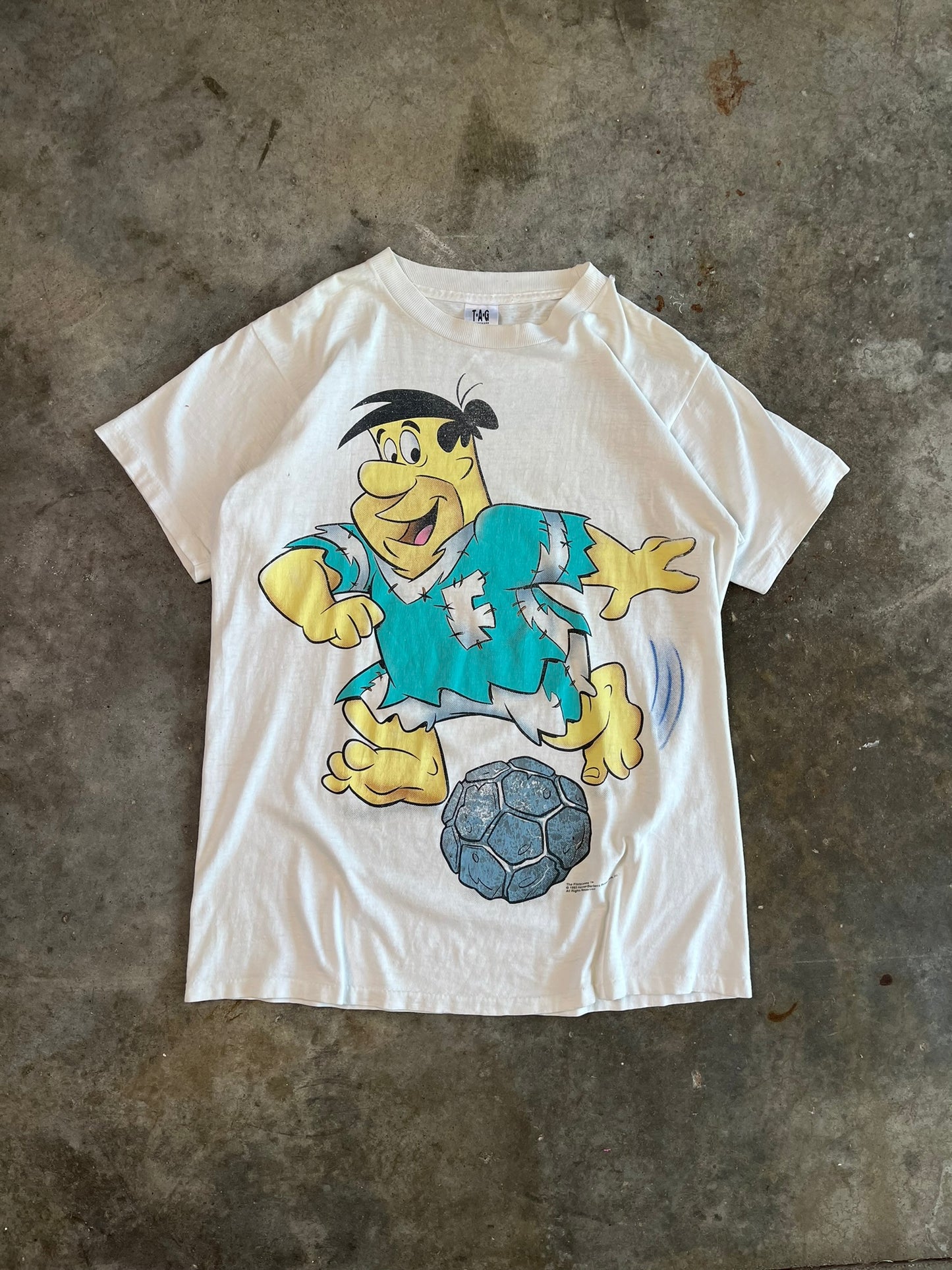 (L) 1993 Flintstones Soccer Tee