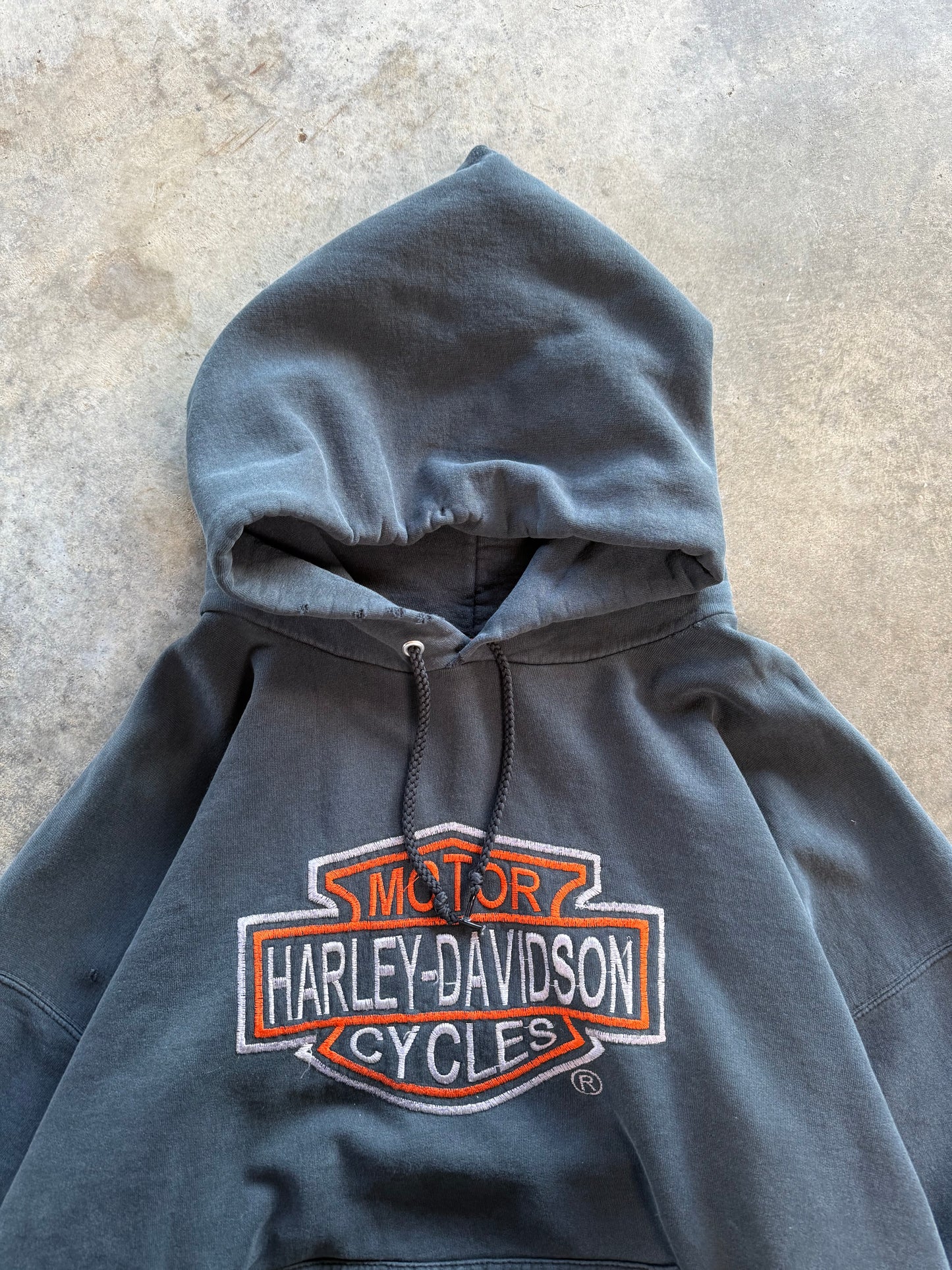 (L) Vintage Harley Logo Hoodie