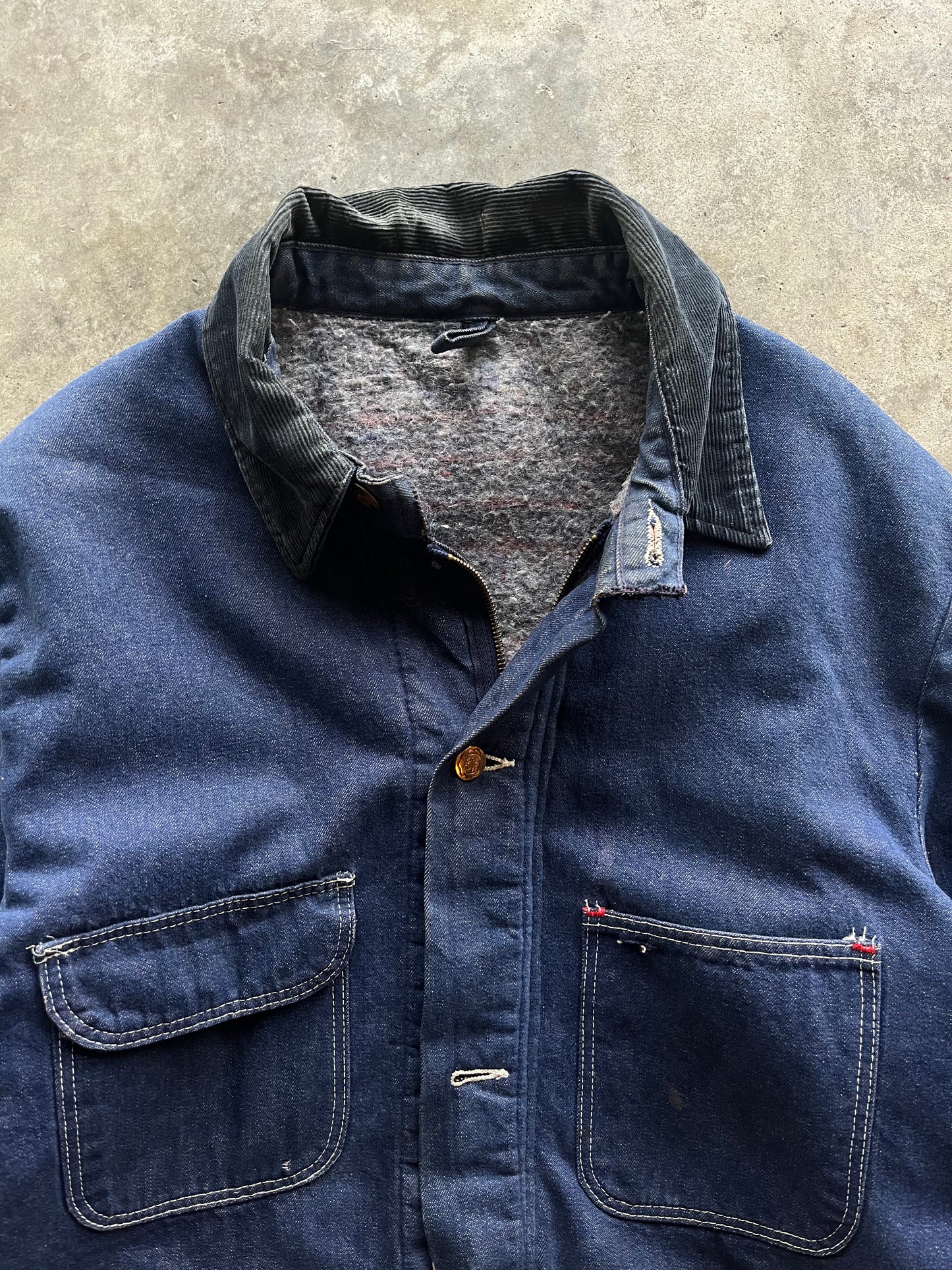 (XL) Vintage Denim Chore Button-Up