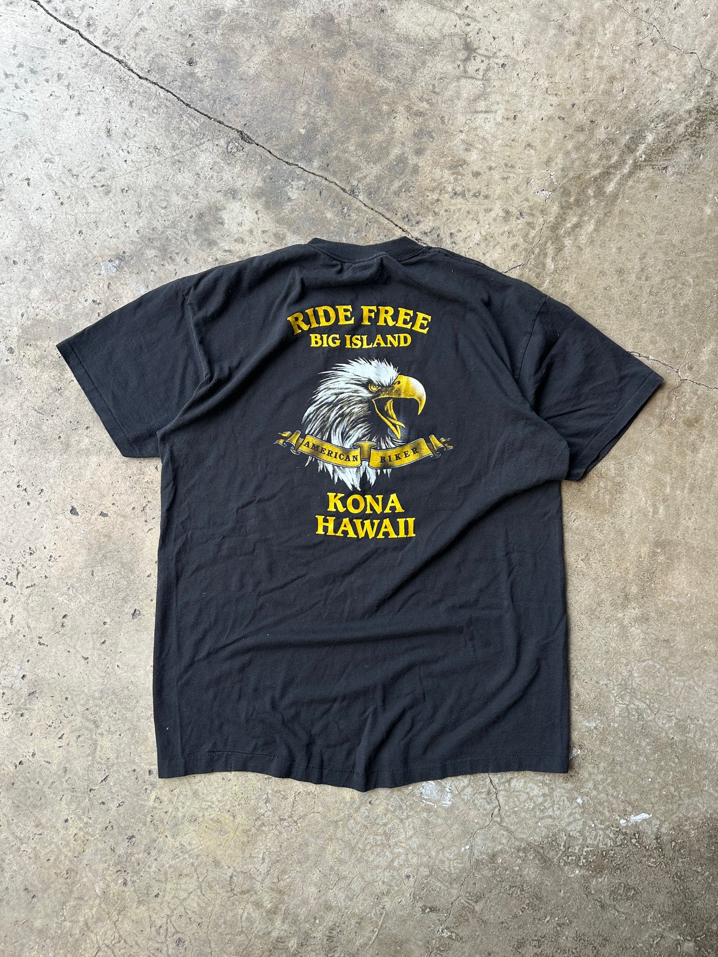 (XL) Vintage 1989 Harley Davidson 3D Emblem Genuine Hawg Black Tee