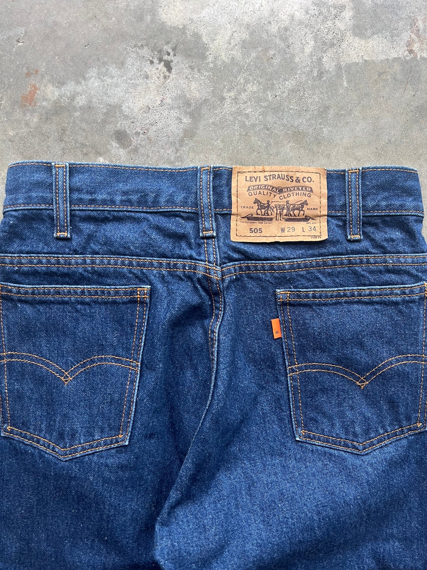 (29 x 34) Levi Denim Orange Tab Jeans