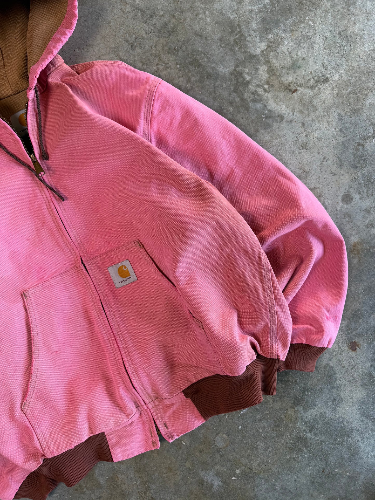 (L) Vintage Pink Carhartt Hooded Jacket