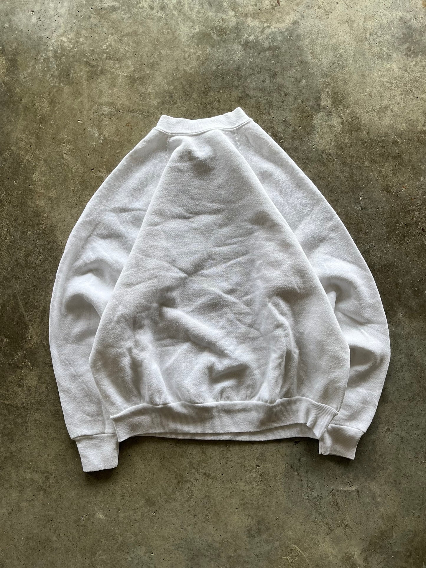 (L) Vintage Tultex Essential White Sweatshirt