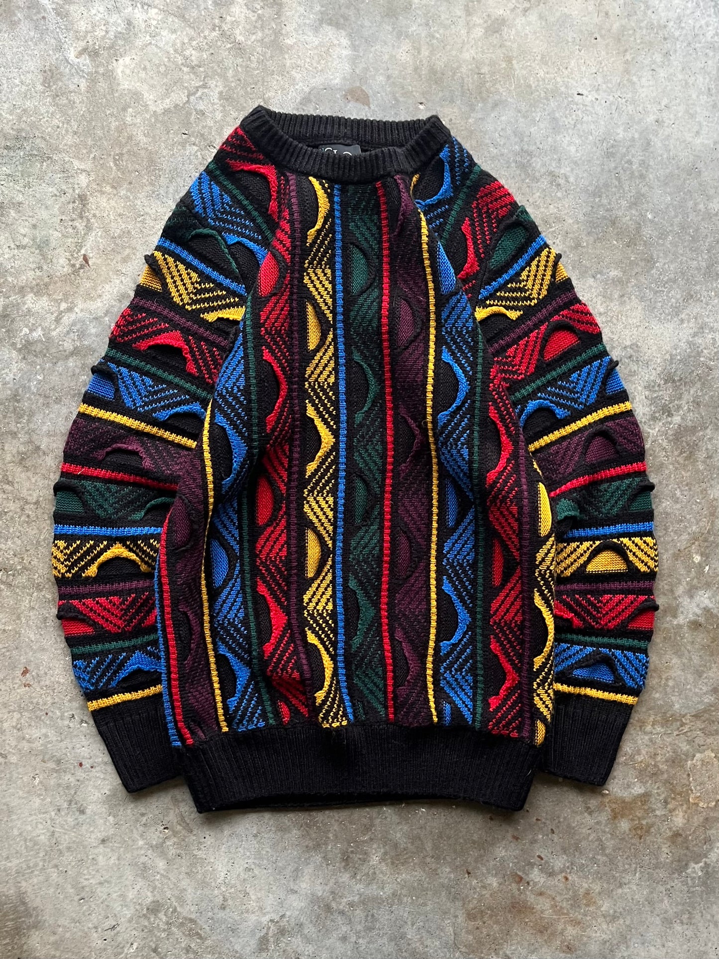 (S/M) Coogi-Like Striped Sweater