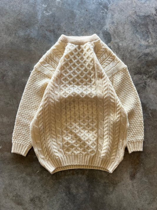 (M) Vintage Heavy-Knit Cream Sweater