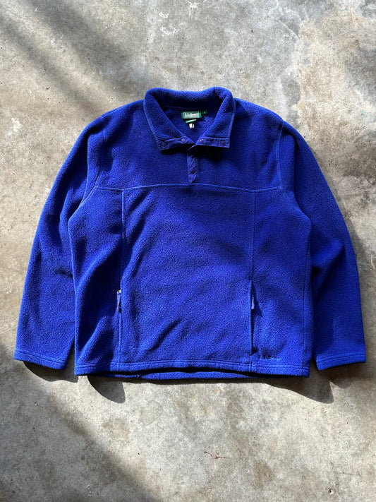 (L) L.L. Bean Fleece Quarter Button-Up