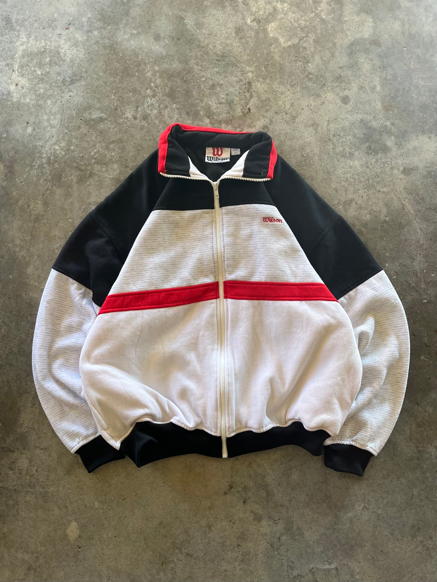 (L) Vintage Wilson Zip-Up