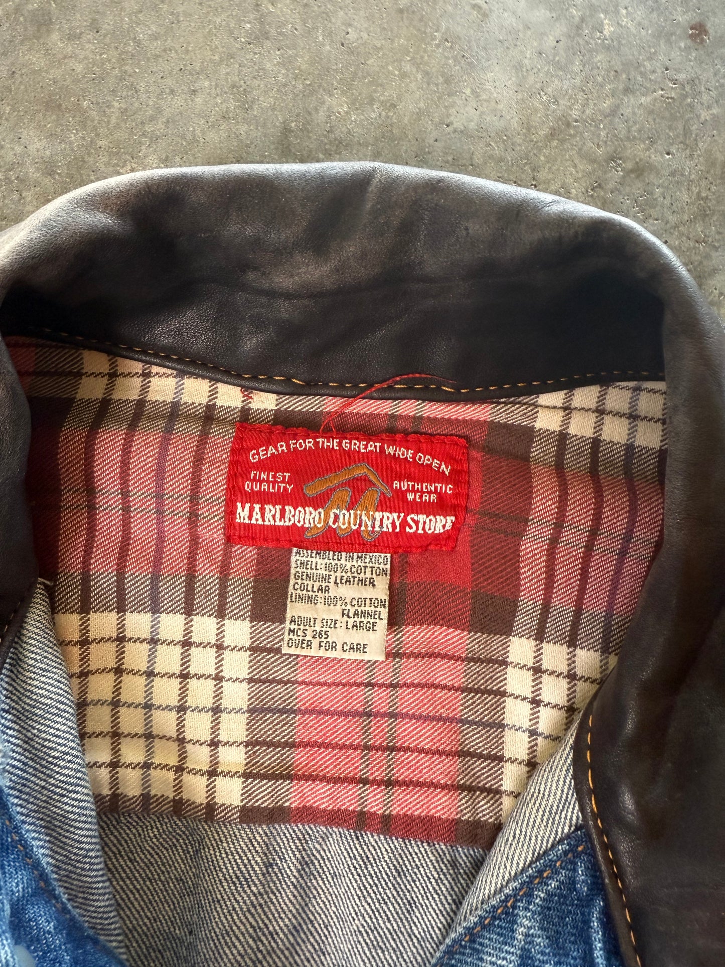 (L) Vintage Marlboro Denim Jacket