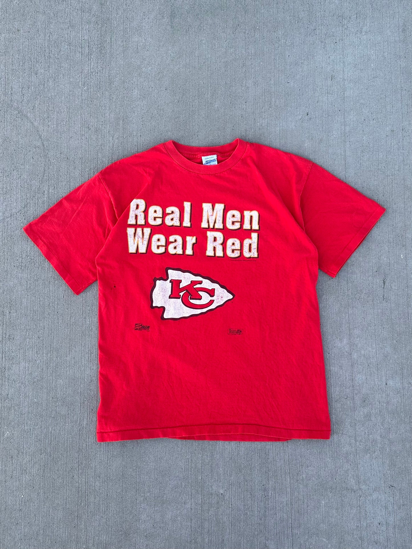 (L) 1991 KC Chiefs 'Real Men Wear Red' Tee